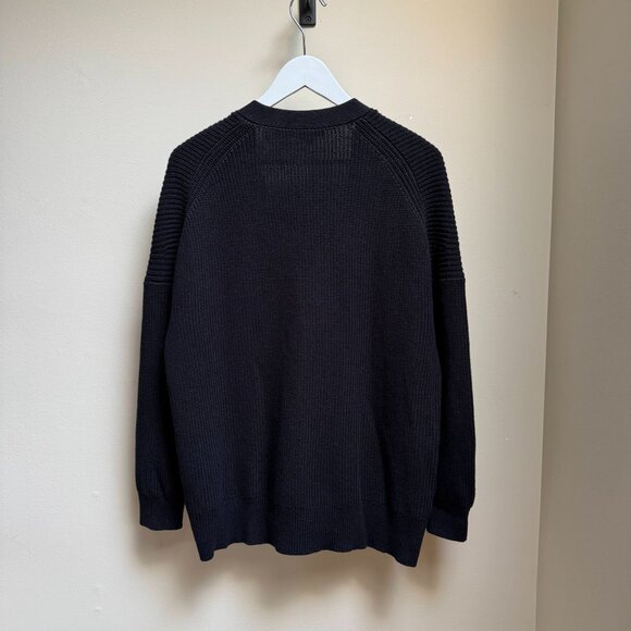 J.Crew V-Neck Cashmere Cotton-Blend Cardigan – Black - Picture 7 of 12